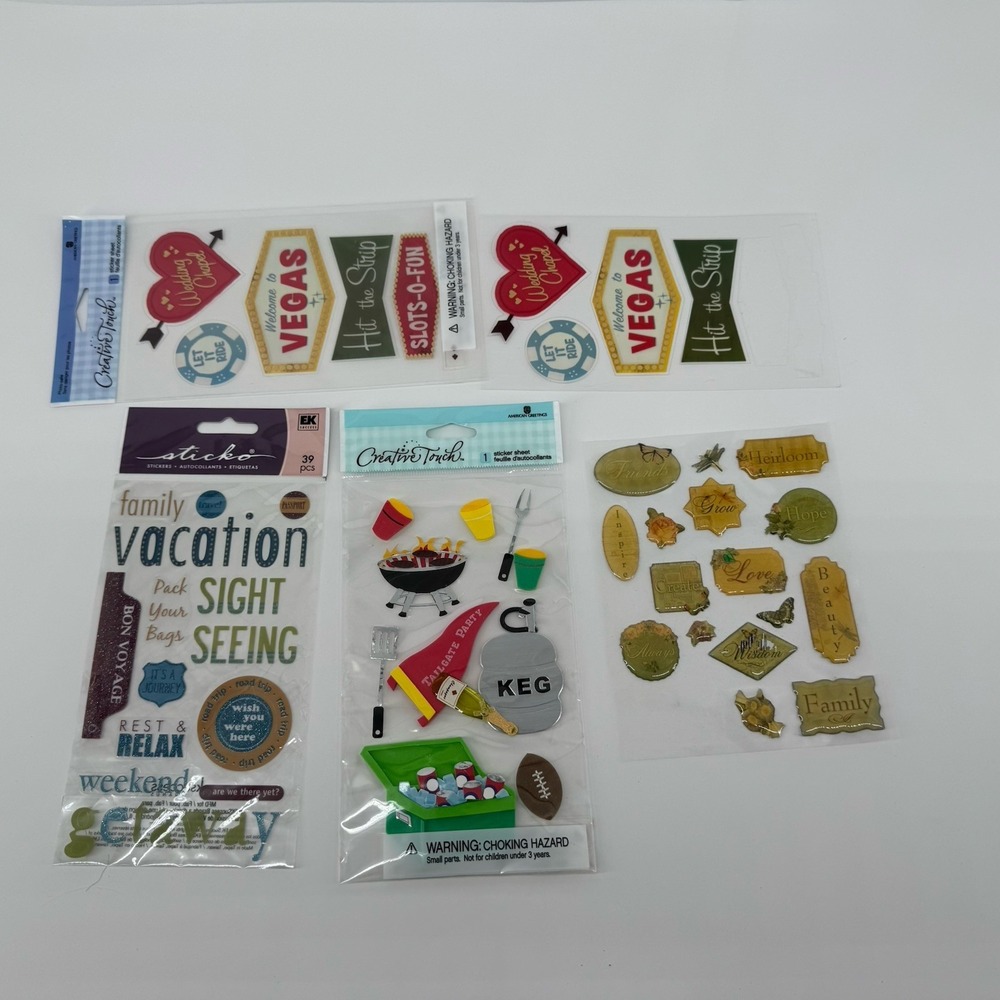 CreativeTouch EK Success Scrapbook Sticker Embellishment Lot Vegas Travel Family